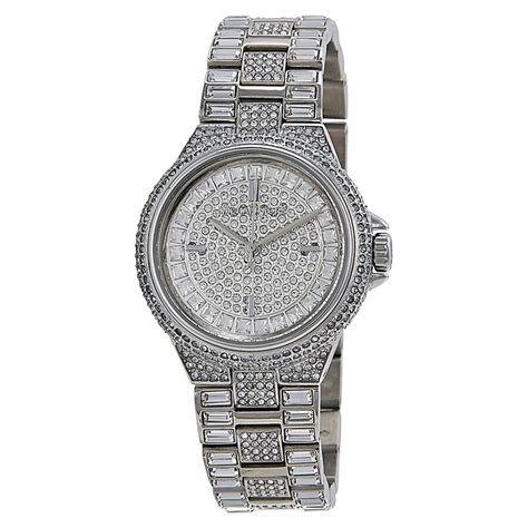 michael kors camille pave silver watch|camille pave silver tone watch.